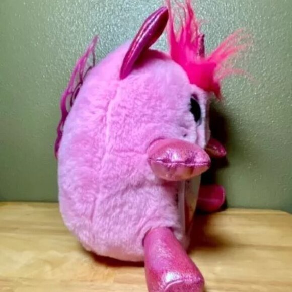 Pink Rainbowcorns Zuru Plush Butterfly Wings Unicorn Horn Belly Heart Hair Clip - Picture 3 of 12